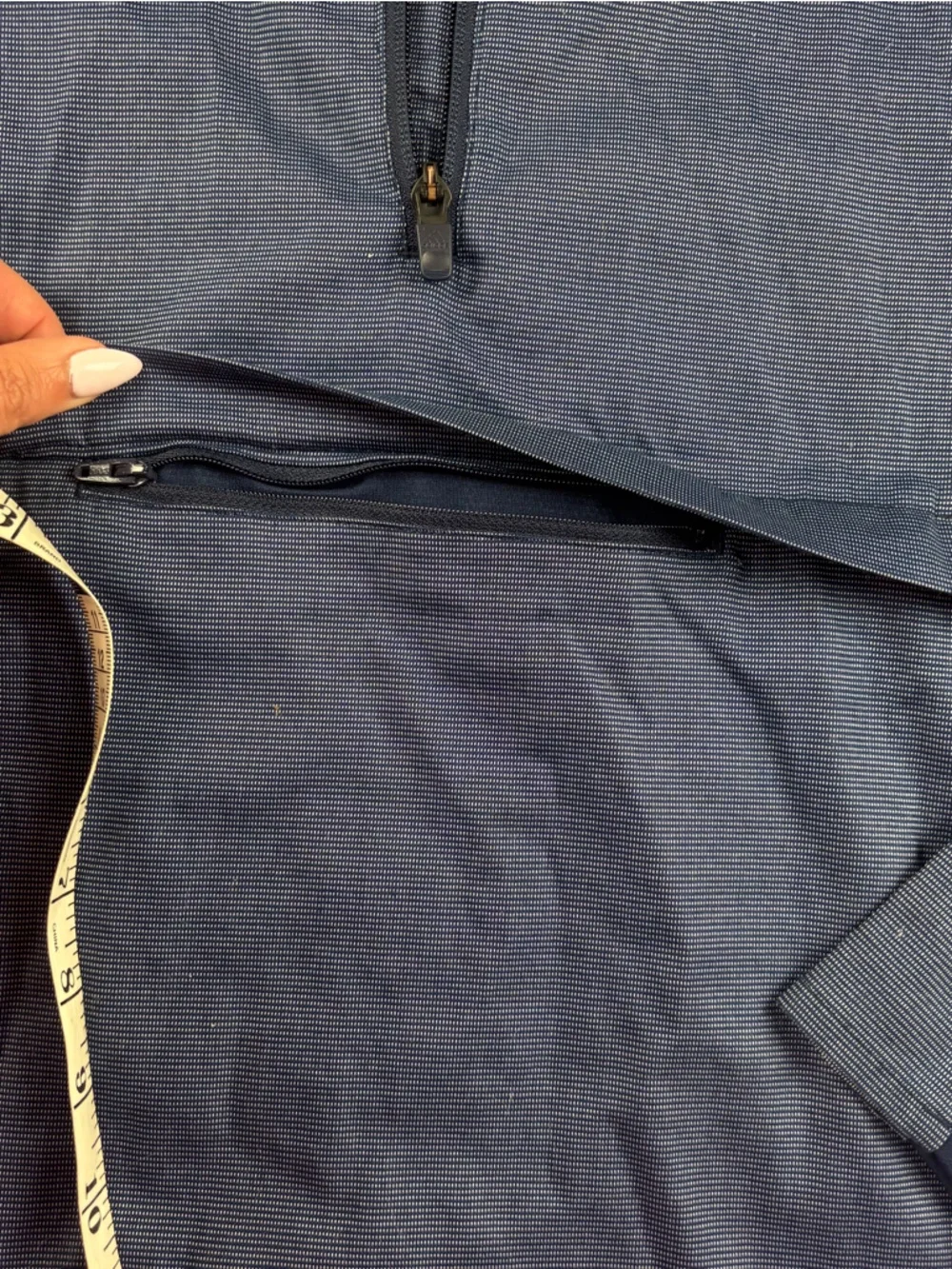 ADIDAS Men’s Essentials Anorak Blue 1/4 Zip Pullover Hooded Jacket size: Small - Picture 4 of 8